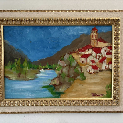 Traditional Oil Painting Landscape "River Bend" Wonderful Medium Art - HollandArtShop