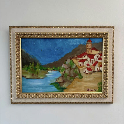Traditional Oil Painting Landscape "River Bend" Wonderful Medium Art - HollandArtShop