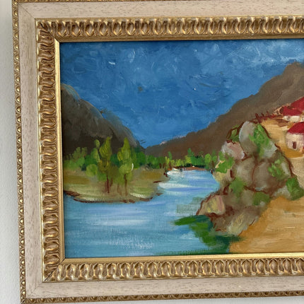 Traditional Oil Painting Landscape "River Bend" Wonderful Medium Art - HollandArtShop