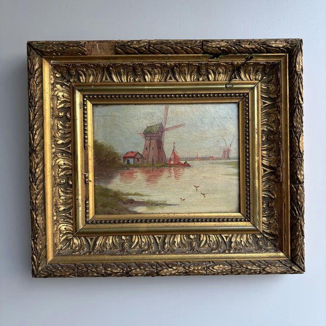Refined Landscape Oil Painting "Ornate Frame" Timeless Small Art Holland Art Shop