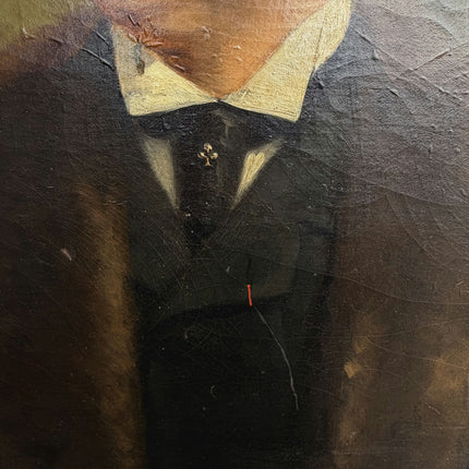 1886 Antique Portrait Oil Painting "Mustached Man" Art Holland Art Shop