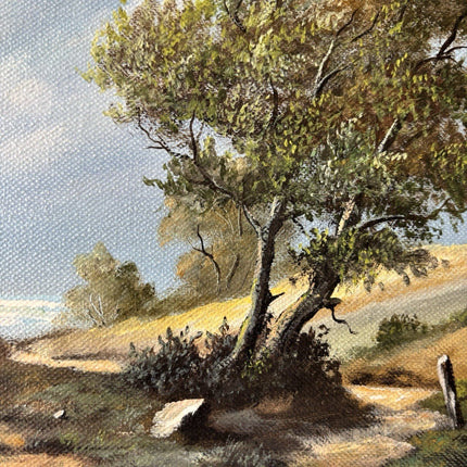 Vintage “COUNTRYSIDE LANDSCAPE WITH TREE” Oil Painting Signed Framed Dutch - HollandArtShop