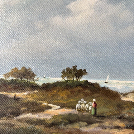 Vintage “COUNTRYSIDE LANDSCAPE WITH TREE” Oil Painting Signed Framed Dutch - HollandArtShop