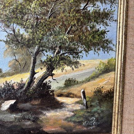 Vintage “COUNTRYSIDE LANDSCAPE WITH TREE” Oil Painting Signed Framed Dutch - HollandArtShop
