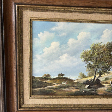 Vintage “COUNTRYSIDE LANDSCAPE WITH TREE” Oil Painting Signed Framed Dutch - HollandArtShop
