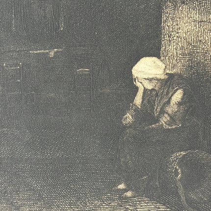 Vintage Interior Etching "Weeping Widow" Traditional Small Artwork - HollandArtShop