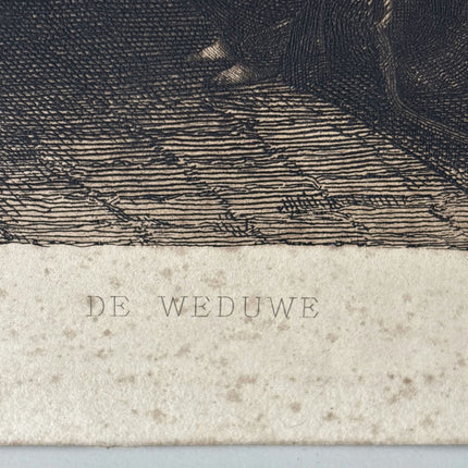 Vintage Interior Etching "Weeping Widow" Traditional Small Artwork - HollandArtShop