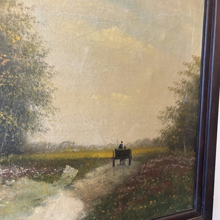 Vintage Oil Painting "Country Pathway" Marvelous Medium Art - HollandArtShop