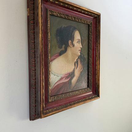 Vintage Oil Painting Portrait "Elegant Profile" Original Medium Art - Holland Art Shop