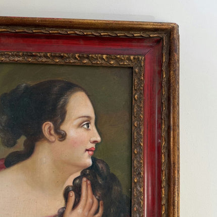 Vintage Oil Painting Portrait "Elegant Profile" Original Medium Art - Holland Art Shop