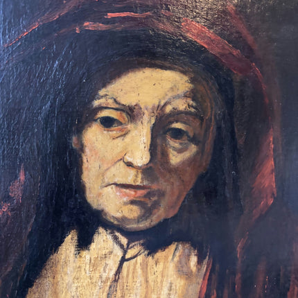 Vintage “Still Gaze” Original Oil Portrait Painting Framed - HollandArtShop