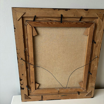 Vintage “Still Gaze” Original Oil Portrait Painting Framed - HollandArtShop