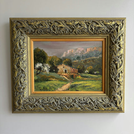 Rustic Landscape Oil Painting "Gilded Frame" Timeless Small Artwork Holland Art Shop