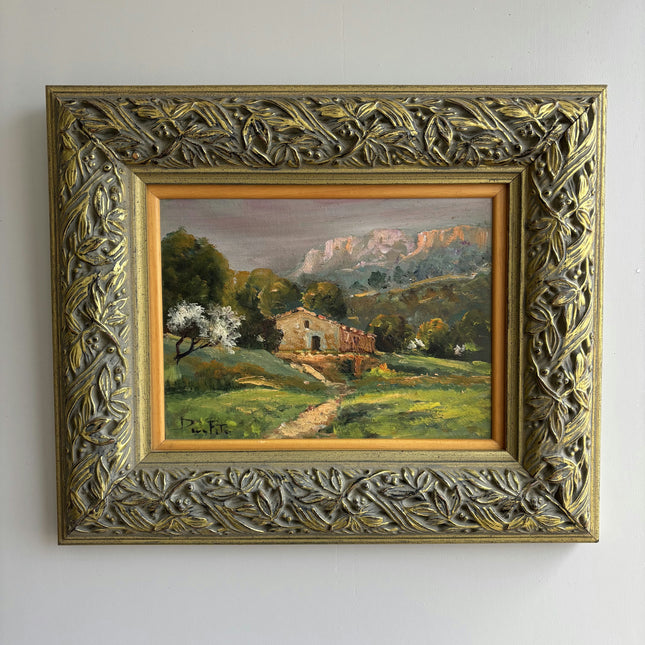 Rustic Landscape Oil Painting "Gilded Frame" Timeless Small Artwork Holland Art Shop