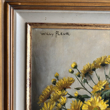 Willy Fleur (1888 - 1967) Original Oil Painting Floral Still Life Signed - HollandArtShop