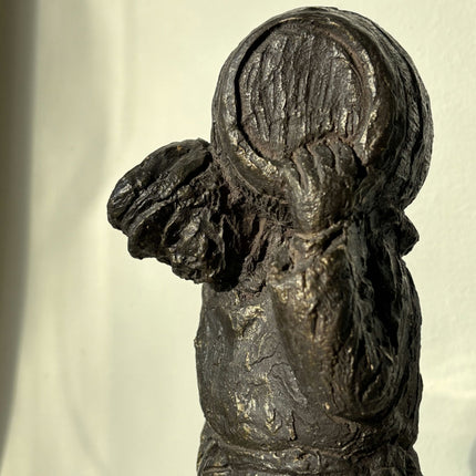 Wonderful Portrait Sculpture "Barrel Carrier" Antique Small Artwork - HollandArtShop