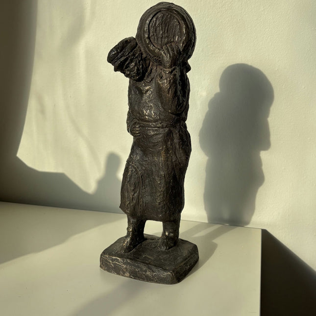 Wonderful Portrait Sculpture "Barrel Carrier" Antique Small Artwork - HollandArtShop