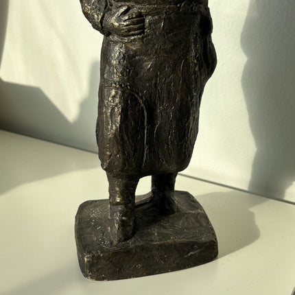 Wonderful Portrait Sculpture "Barrel Carrier" Antique Small Artwork - HollandArtShop