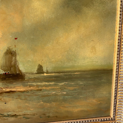 Handcrafted Seascape Oil Painting "Sailing Boat" Elegant Large Art Holland Art Shop