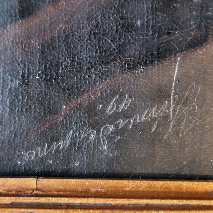 Year 1849 Incredible Portraiture of Man Mustache 19th Century Oil Painting - HollandArtShop