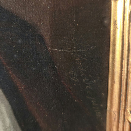 Year 1849 Incredible Portraiture of Man Mustache 19th Century Oil Painting - HollandArtShop