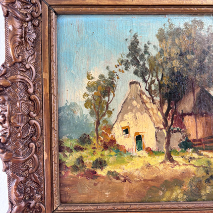 Detailed Landscape Oil Painting "Thatched Cottage" Classic Small Art Holland Art Shop